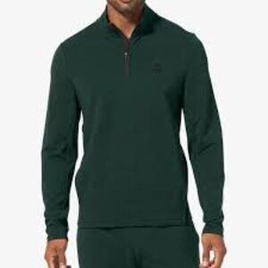 NWT Men's Tommy John Luxe Quarter Zip Pullover Sweatshirt Green Small